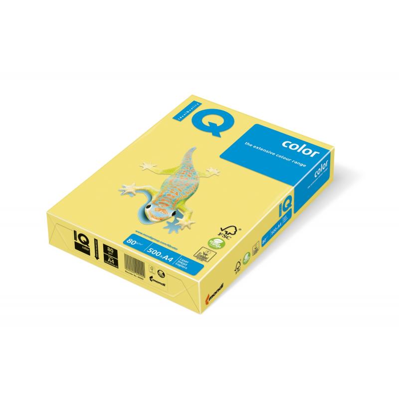 Hartie copiator IQ Color intens A4 80g/mp, 500 coli/top, canary yellow, Mondi