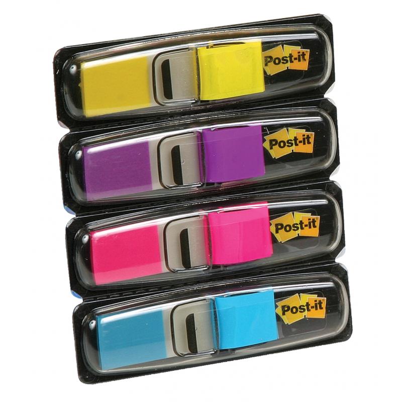 Index autoadeziv mini Post-It 4 culori neon 35 buc/culoare, 140 buc/set 3M