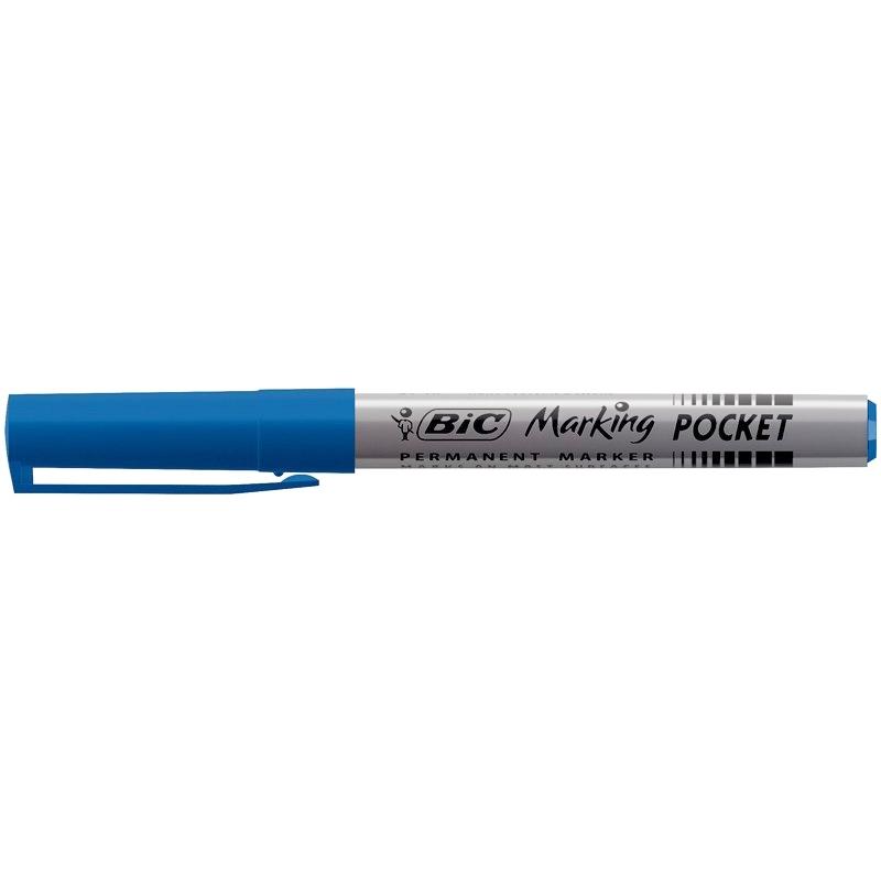 Marker permanent Marking Pocket 1445, 1.1 mm, albastru Bic