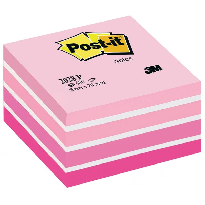 Notite adezive roz pastel cub Post-It 76 mm x 76 mm 3M