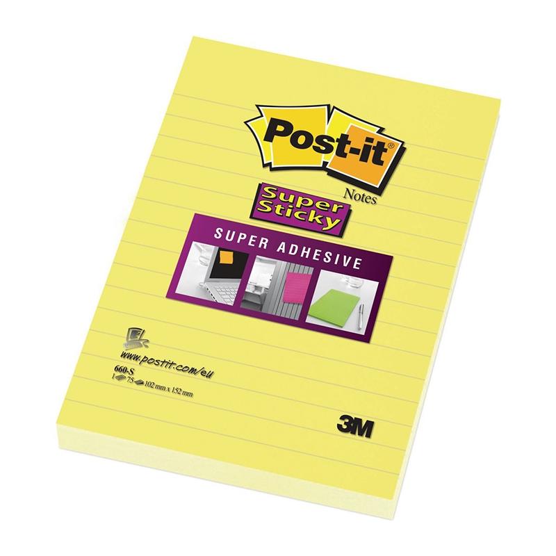 Notite adezive Post-it super sticky 152 mm x 102 mm 3M