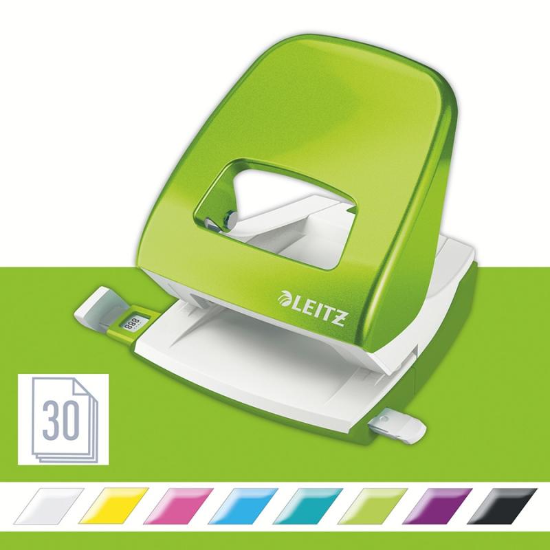 Perforator WOW 5008 NeXXt Series, 30 coli, verde metalizat, Leitz