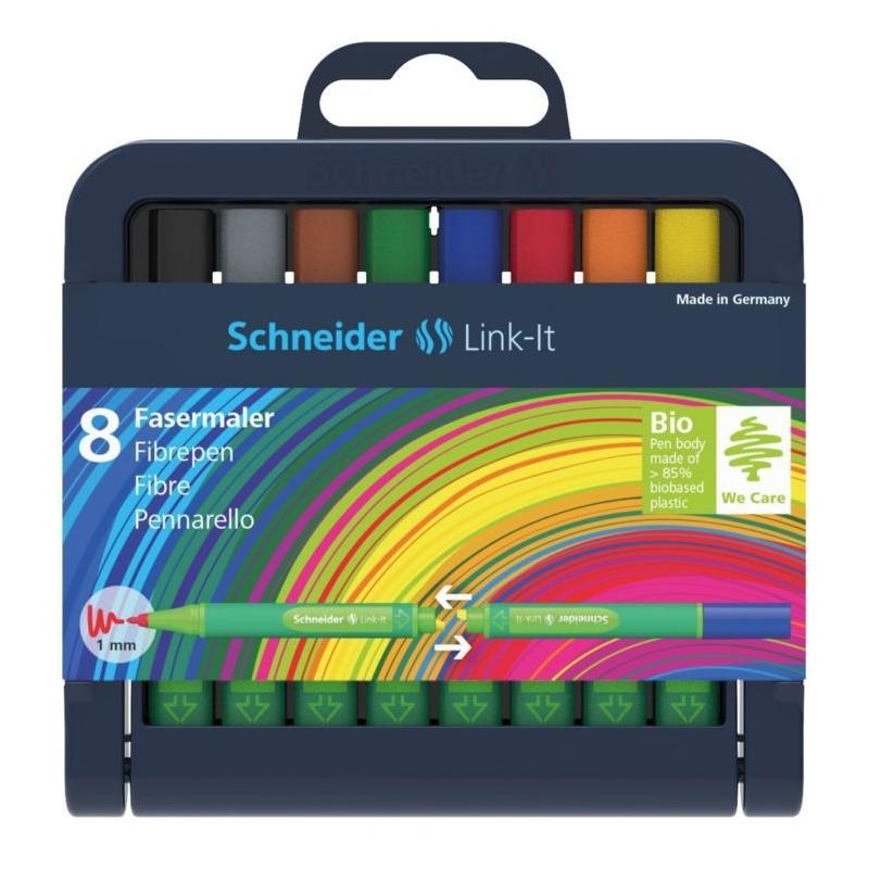 Fineliner 1 mm, 8 culori/set, Link-It Schneider