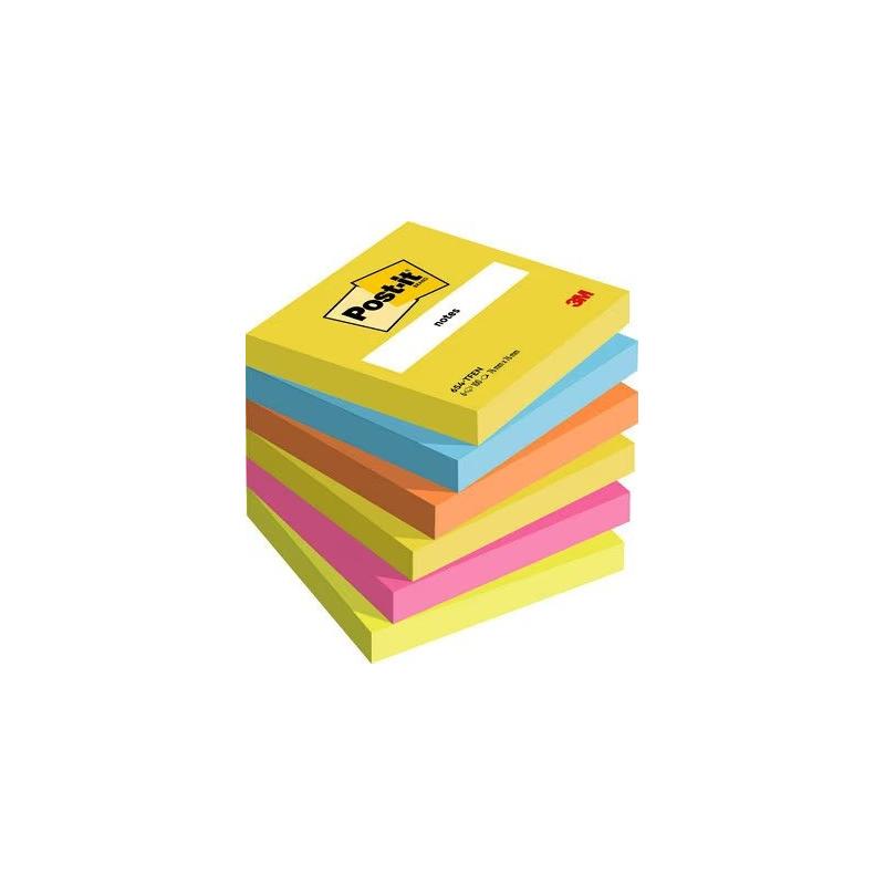 Notite adezive neon ENERGETIC Post-It® 6 buc/set 76 mm x 76 mm 100 file/buc 3M