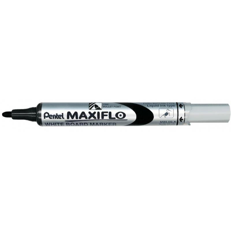 Marker tabla Maxiflo, varf rotund 4 mm Pentel negru