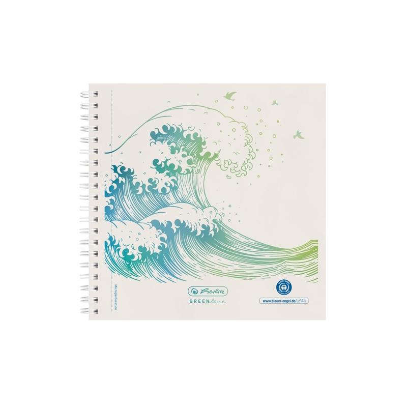 Bloc notes spira dubla, 100 file, Wave Greenline, Herlitz