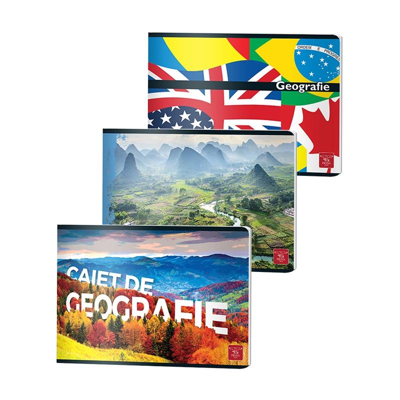 Caiet capsat, Geografie, 24 file, diverse modele, Pigna