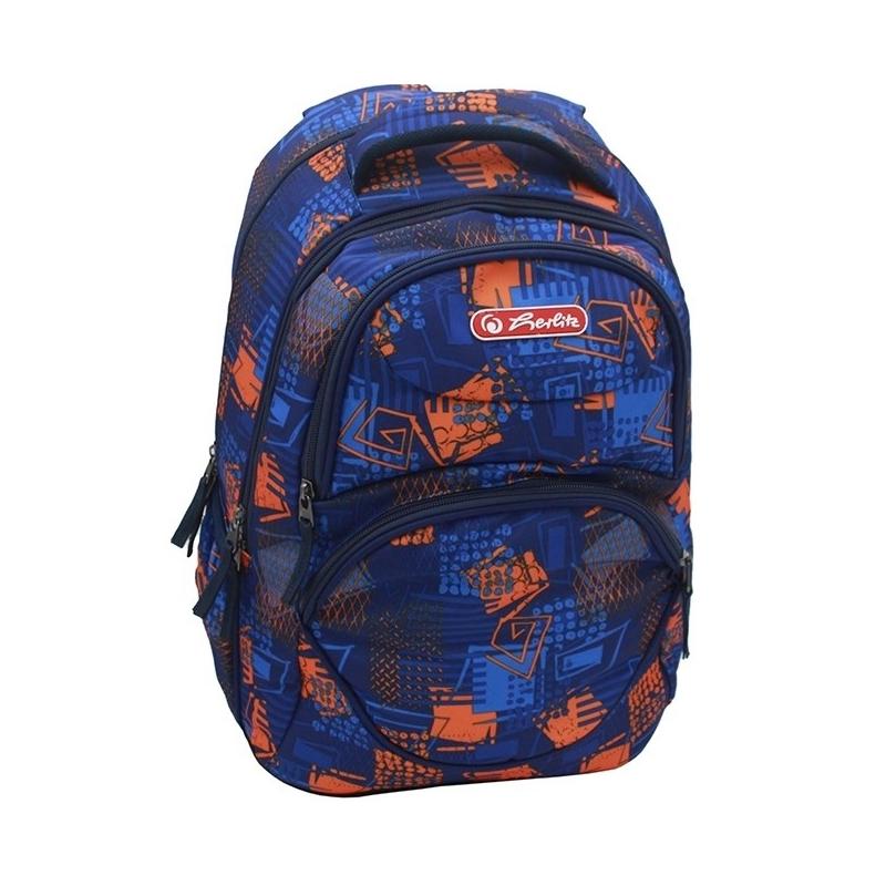 Rucsac Zipper Cube, Orange & Blue, Herlitz