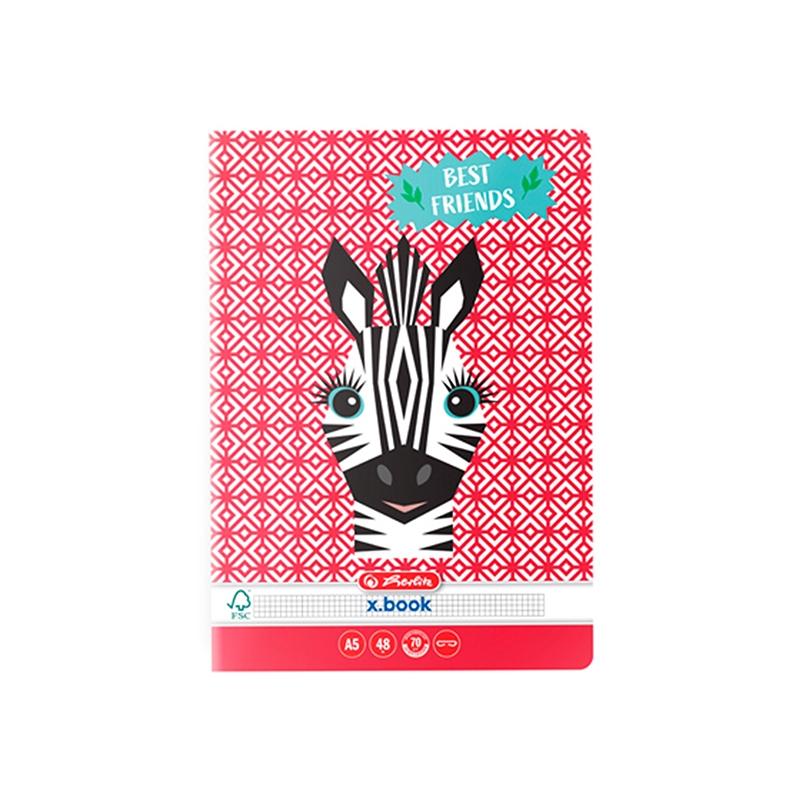 Caiet A5, 48 file, patratele, Cute Animals, Herlitz