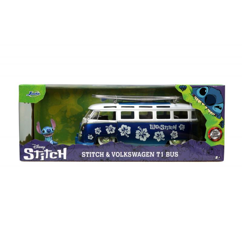 Jada autobuz metalic si figurina stitch scara 1:24