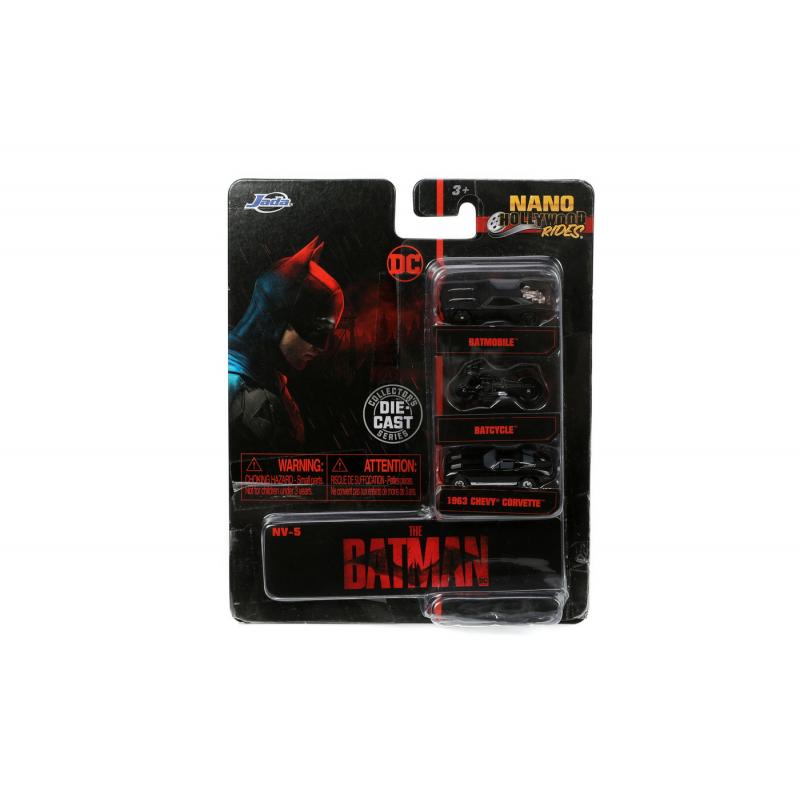 Jada set 3 vehicule nano batman 4cm