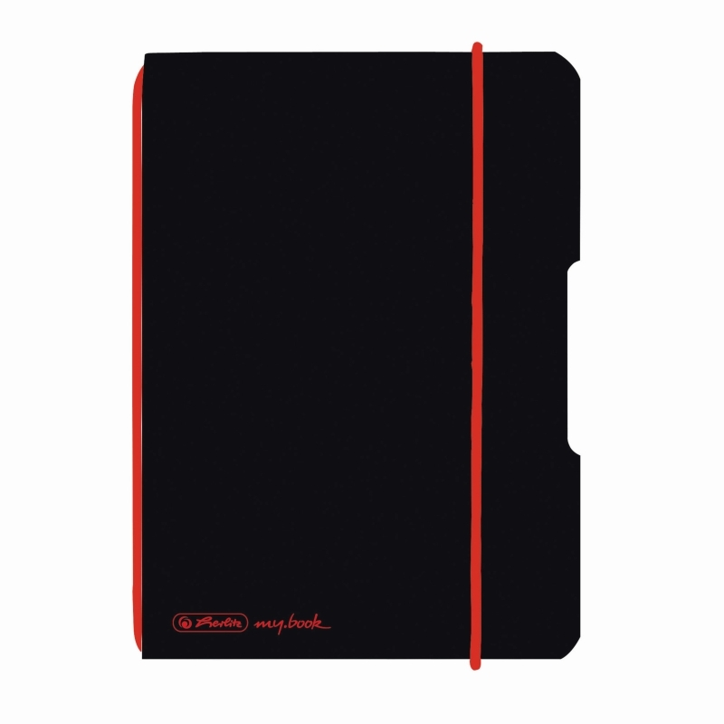 Caiet My.book Flex A6 40f Patratele Negru Cu Logo Rosu