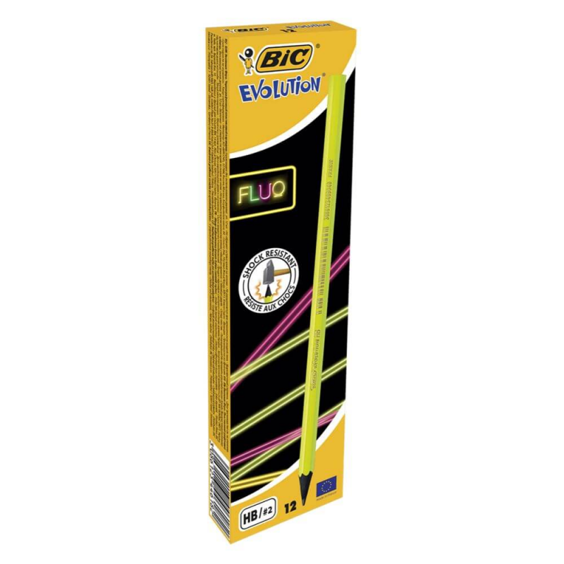 Creion Grafit Bic Evolution Fluo, 12 Buc/set, Mina Hb