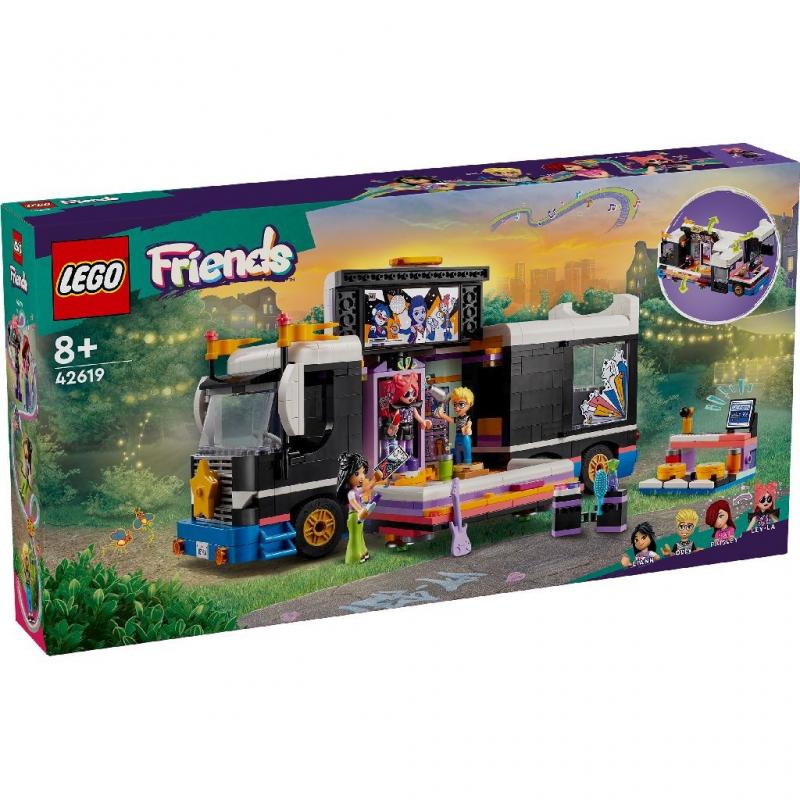 Lego friends autocar de turneu pentru staruri pop 42619