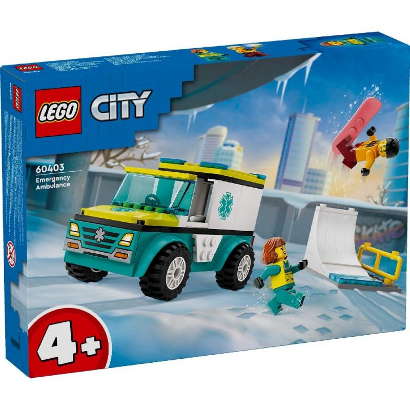 LEGO CITY AMBULANTA DE URGENTA SI PRACTICANT DE SNOW BOARDING 60403