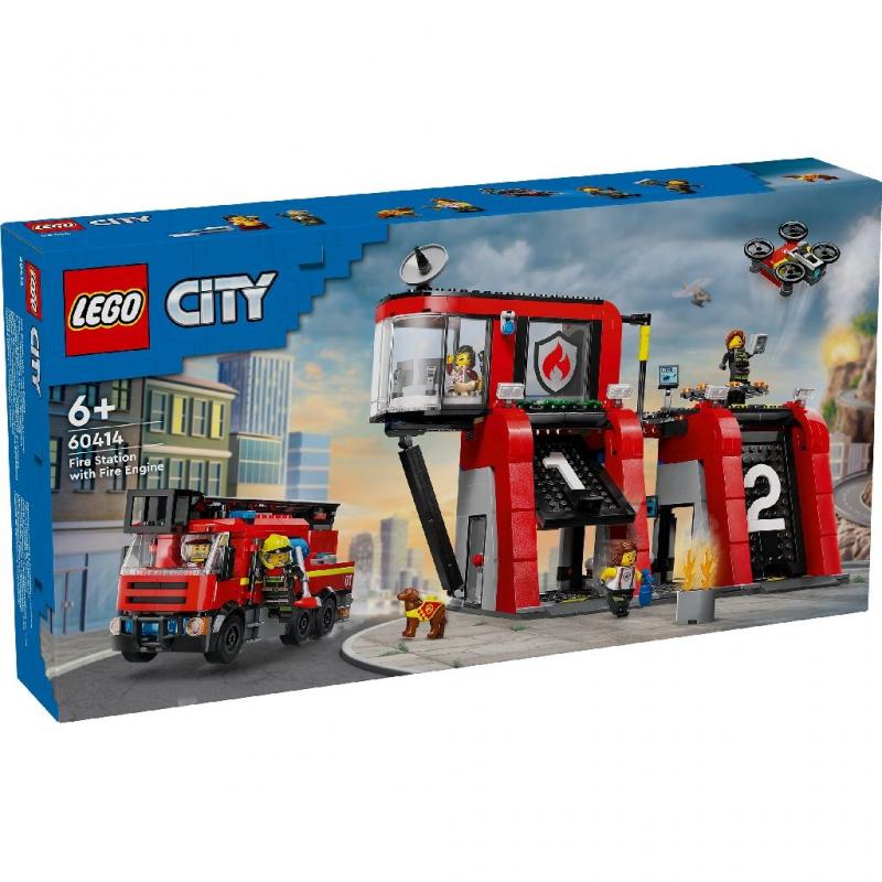 Lego city statie si camion de pompieri 60414