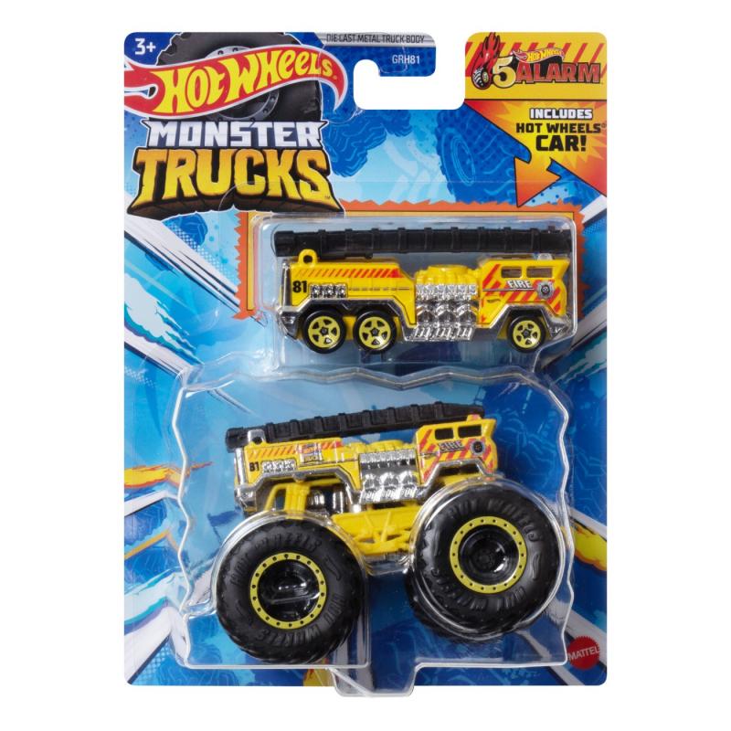 HOT WHEELS MONSTER TRUCK SI MASINUTA METALICA 5 ALARM