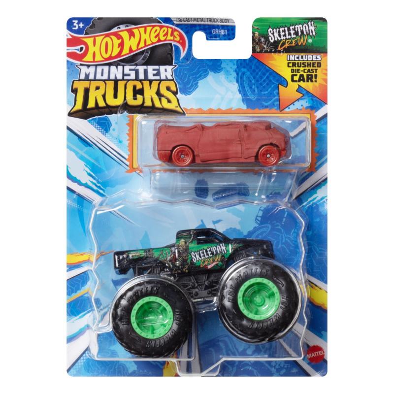 Hot wheels monster truck si masinuta metalica skeleton crew