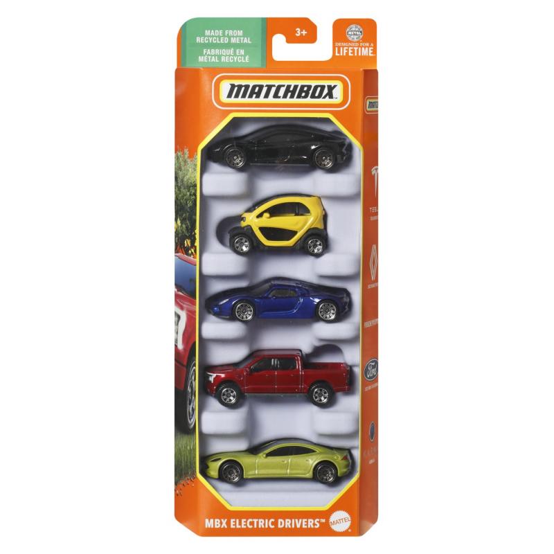 MATCHBOX SET 5 MASINUTE METALICE MBX ELECTRIC DRIVERS SCARA 1:64