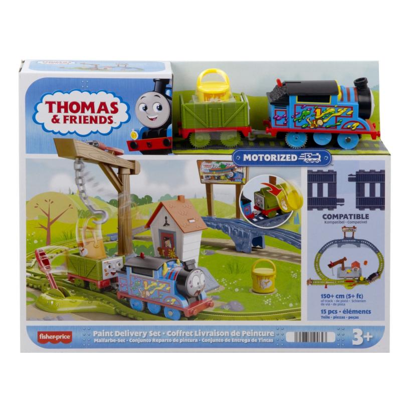 Thomas set de joaca cu locomotiva motorizata thomas livreaza vopseaua