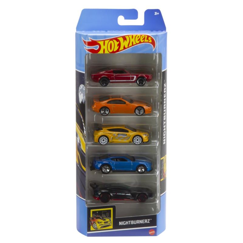 Set 5 masini hot wheels nightburnerz