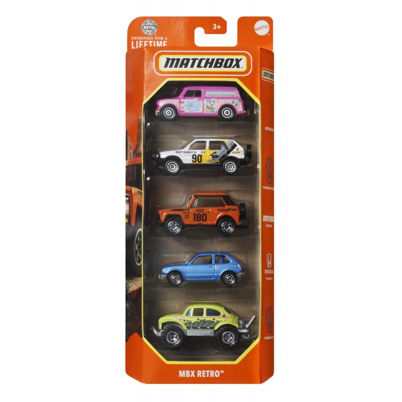 MATCHBOX SET 5 MASINUTE METALICE MBX RETRO SCARA 1:64