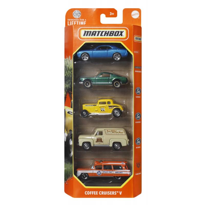 MATCHBOX SET 5 MASINUTE METALICE COFFEE CRUISERS V SCARA 1:64