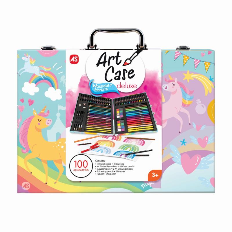 ART CASE SET DE DESEN DELUXE CU 100 DE ACCESORII UNICORN