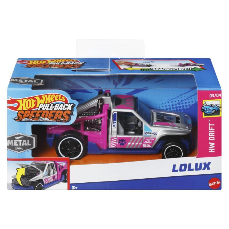 Hot wheels masinuta metalica cu sistem pull back lolux scara 1:43