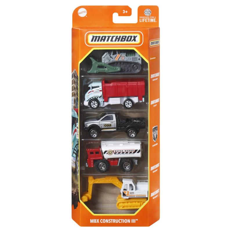 MATCHBOX SET 5 MASINUTE METALICE MBX CONSTRUCTION III SCARA 1:64