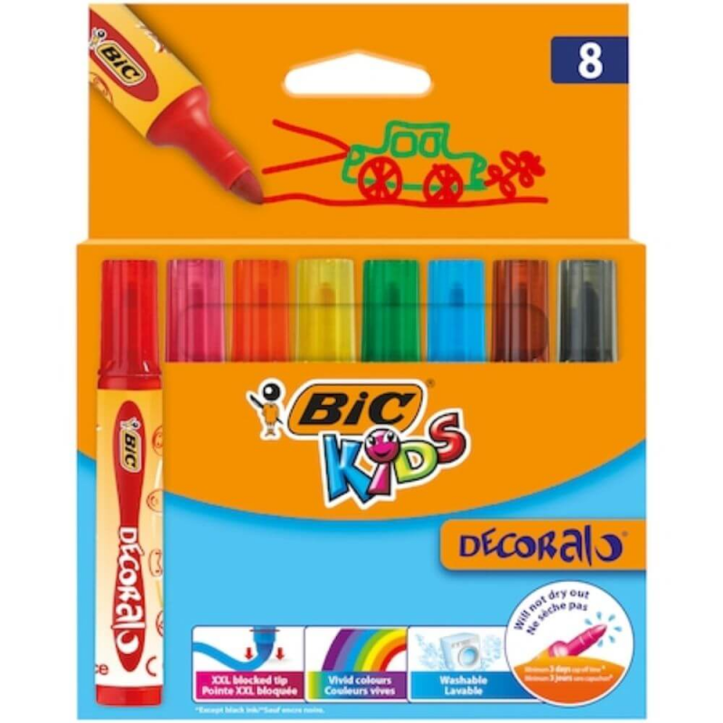 Carioci Colorate Bic Decoralo, 8 Buc/set, Culori Asortate, Carioci Colorate Bic