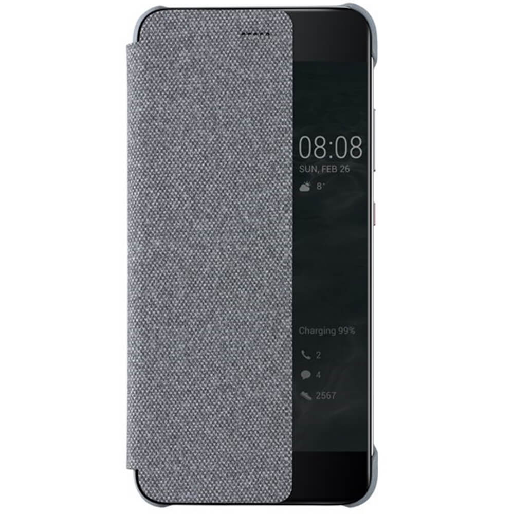 Husa Flip Smart View Huawei 51991888 pentru P10, Gri deschis