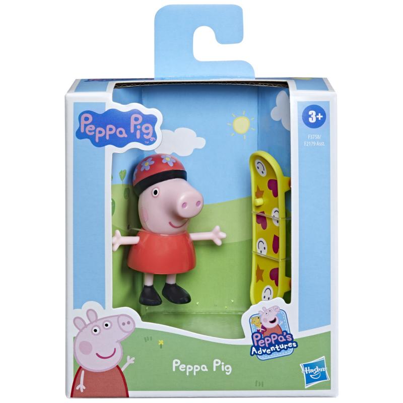 PEPPA PIG FIGURINA PRIETENII AMUZANTI PEPPA PIG CU SKATEBOARD 7CM