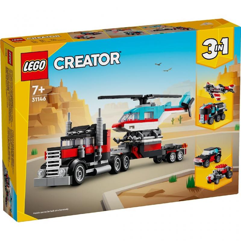 Lego creator 3in1 camioneta platforma cu elicopter 31146