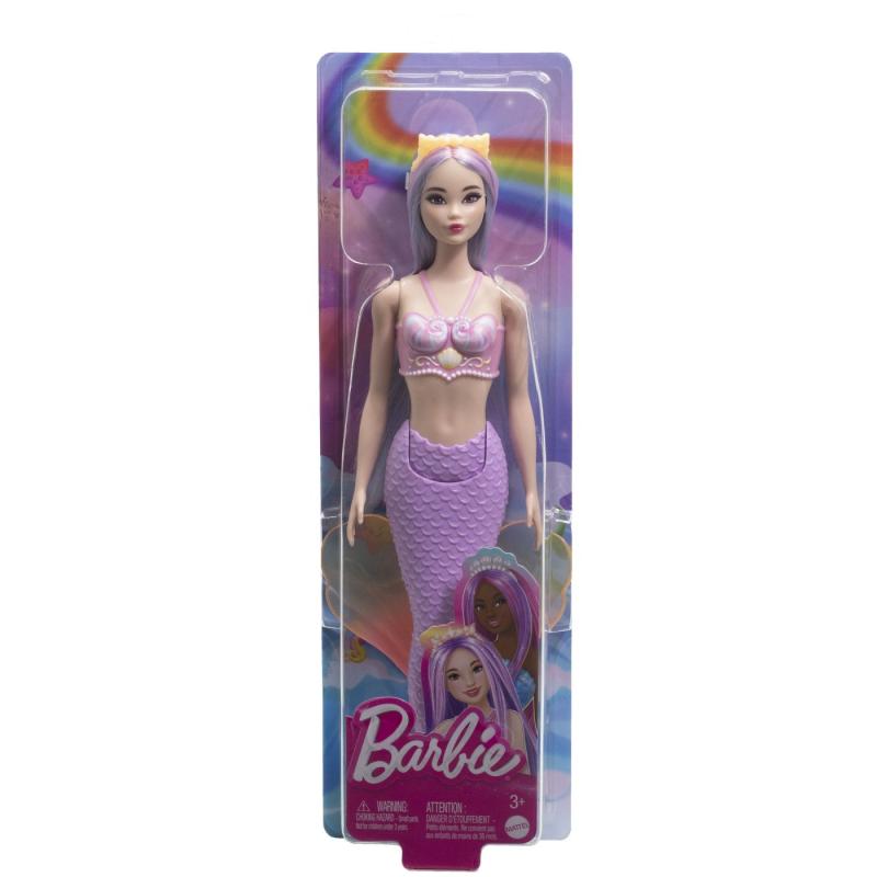 Barbie dreamtopia papusa sirena cu par mov si coada mov