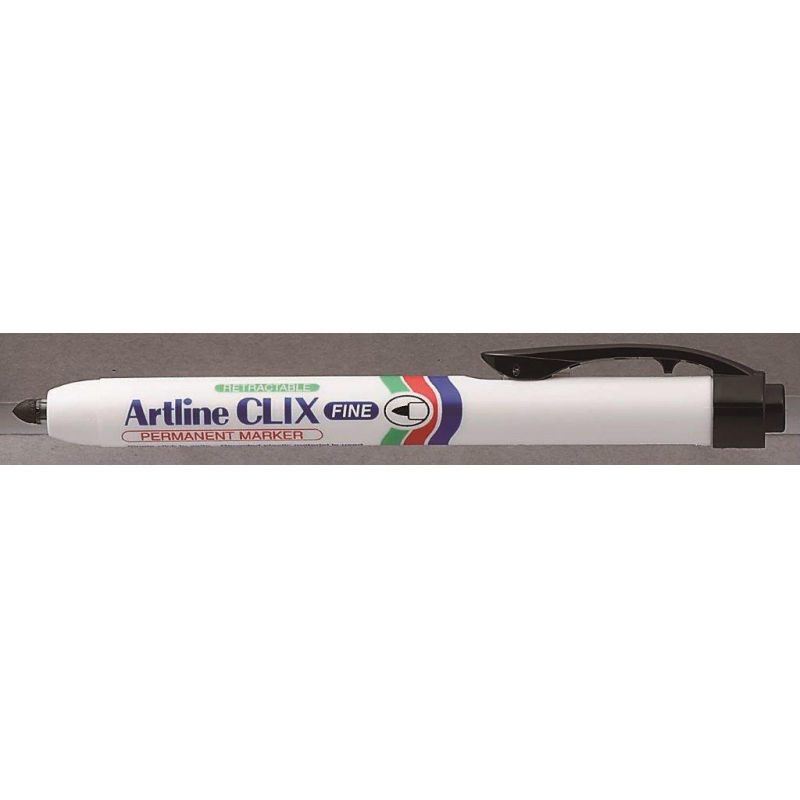 Permanent Marker Artline Clix 703, Corp Plastic, Mecanism Retractabil, Varf Rotund - Negru