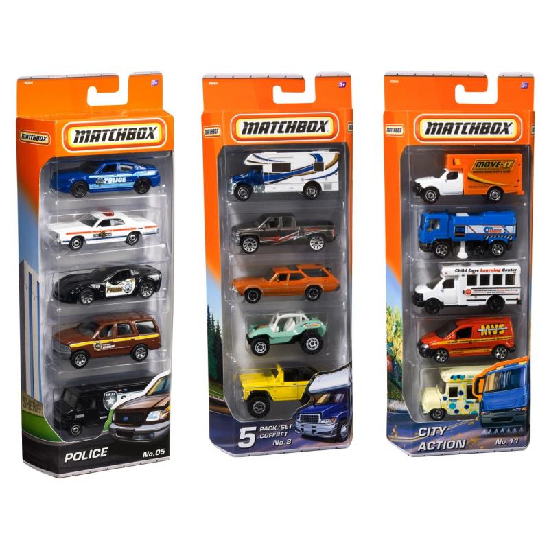 MATCHBOX SET 5 MASINUTE METALICE SCARA 1:64