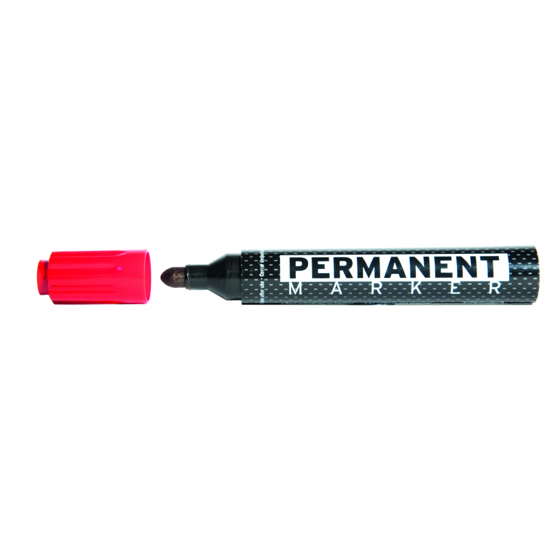 Permanent Marker, Varf Rotund, Corp Plastic, Molin - Rosu