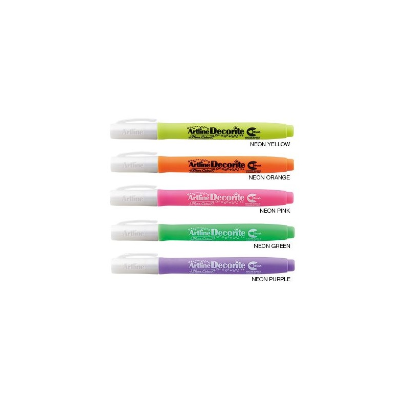 Marker Artline Decorite, Varf Flexibil (tip Pensula) - Verde Neon