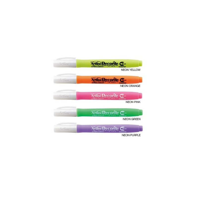 Marker Artline Decorite, Varf Flexibil (tip Pensula) - Portocaliu Neon
