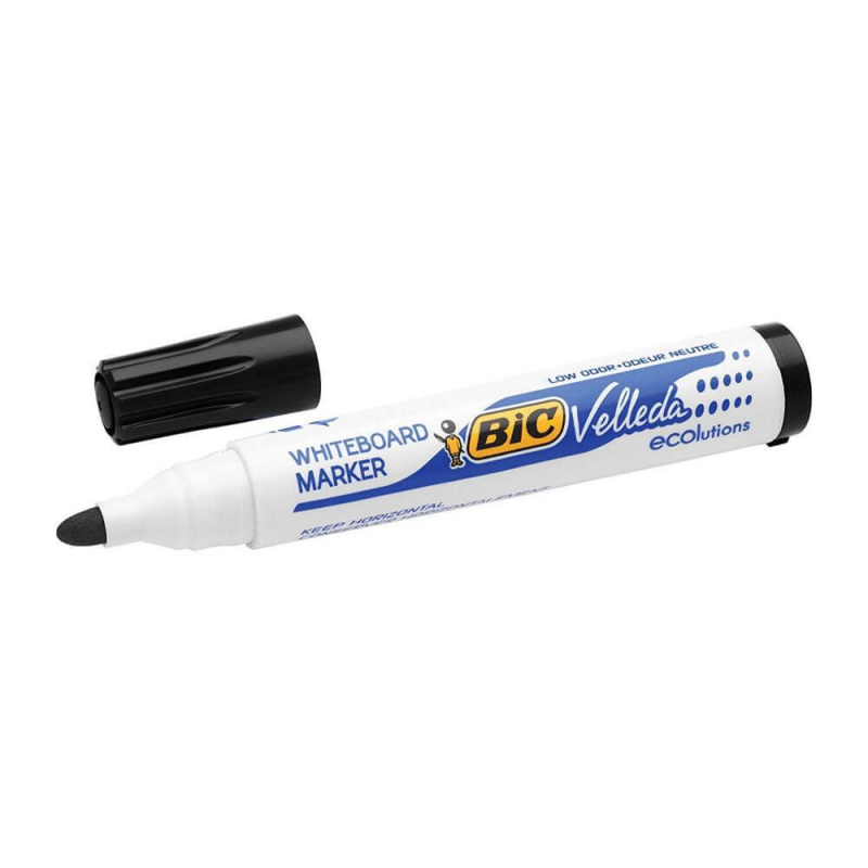 Set 12 Markere Bic Eco Velleda 1701, Negre