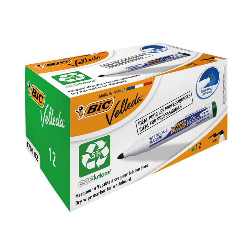 Set 12 Markere Bic Eco Velleda 1701, Verzi