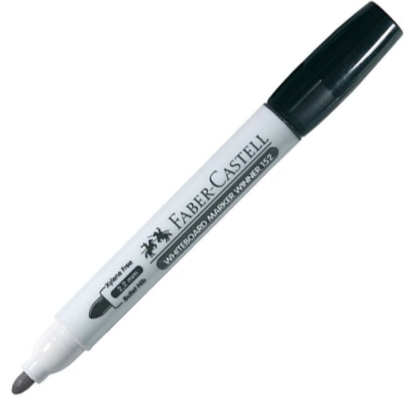 Marker Tabla Magnetica Faber-Castell Winner 152, Varf Rotund  2.2 mm, Culoare Neagra