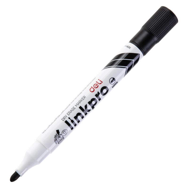 Marker Whiteboard Deli Link Pro, Negru, Varf Rotund 2 mm