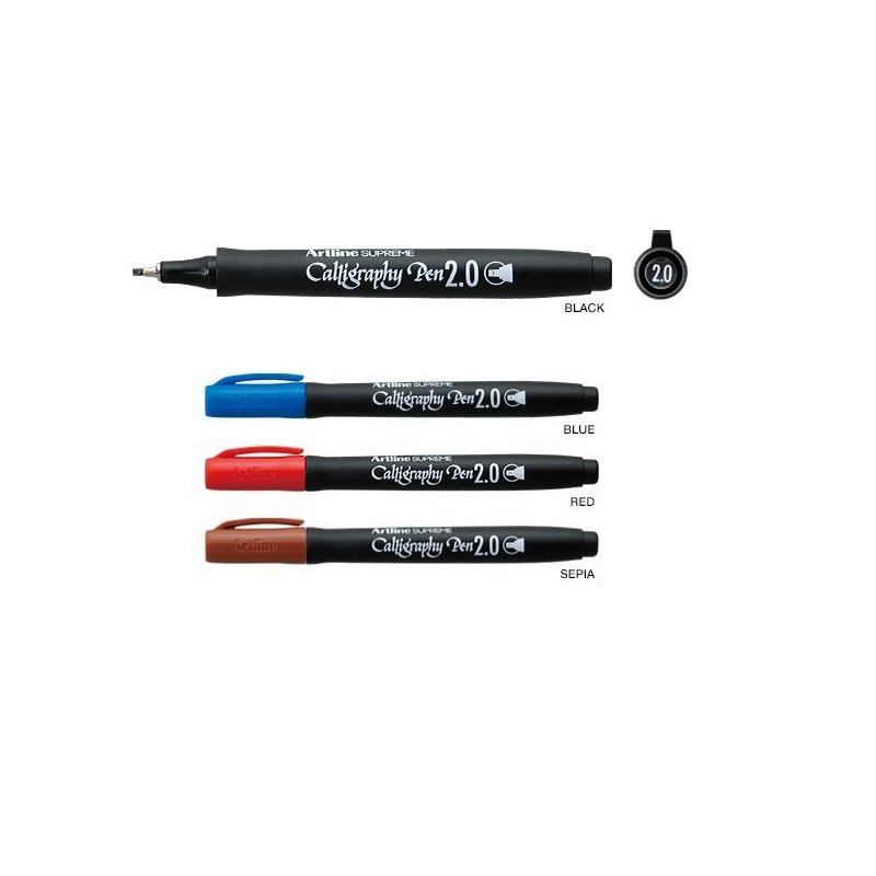 Marker Artline Supreme Calligraphy, Varf Tesit Din Fetru 2.0mm - Albastru