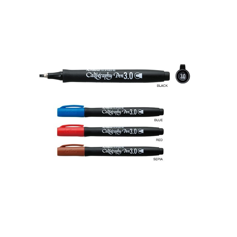 Marker Artline Supreme Calligraphy, Varf Tesit Din Fetru 3.0mm - Albastru