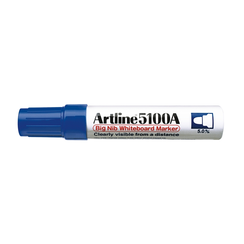 Marker Pentru Tabla De Scris Artline 5100a, Corp Metalic, Varf Rotund 5.0mm - Albastru