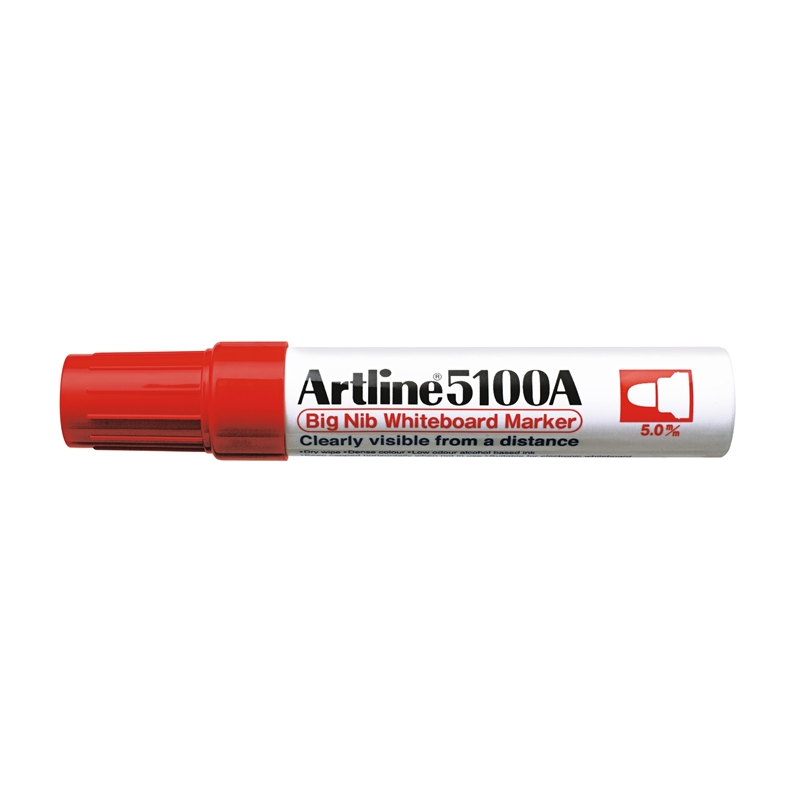 Marker Pentru Tabla De Scris Artline 5100a, Corp Metalic, Varf Rotund 5.0mm - Rosu