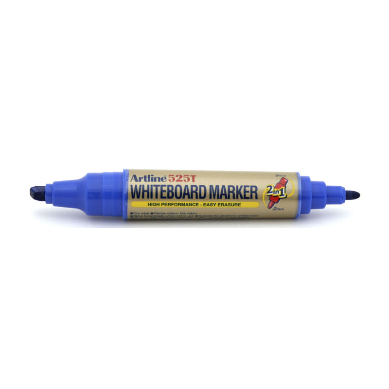 Marker Pentru Tabla De Scris Artline 525t, Doua Capete - Varf Rotund 2.0mm/tesit 5.0mm - Albastru