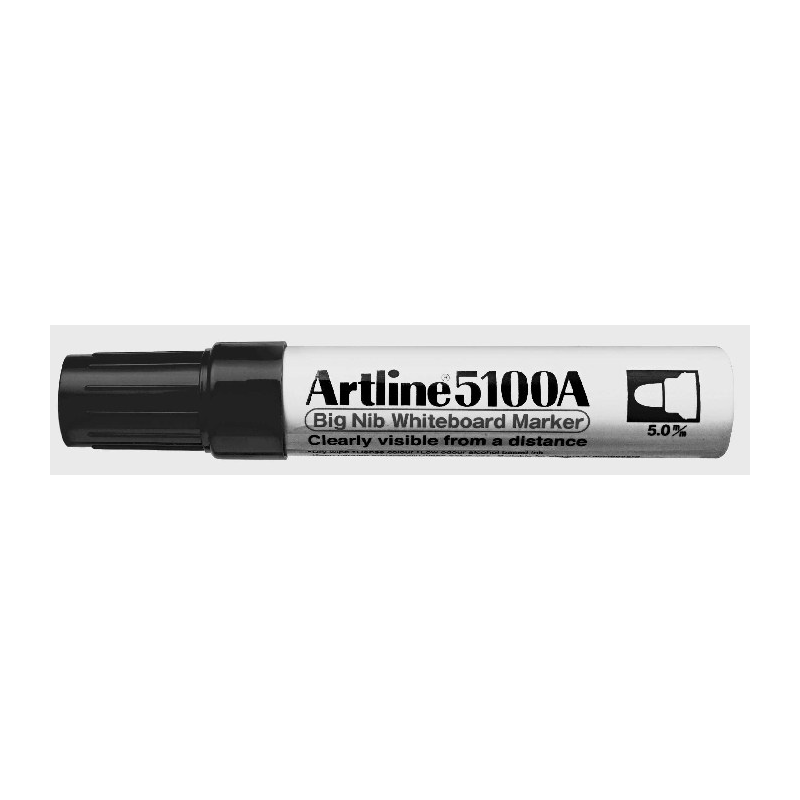 Marker Pentru Tabla De Scris Artline 5100a, Corp Metalic, Varf Rotund 5.0mm - Negru